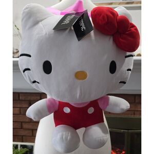 HOT TOPIC Sanrio Hello Kitty Large Plush Adj Backpack Small Zippered Pocket NEW